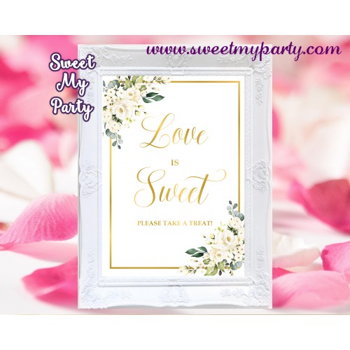 Ivory flowers love is sweet sign,Ivory flowers love is sweet sign,(123b)